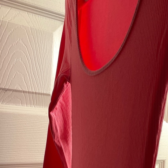 🆕XS BUBBLE GUM PINK SOFT LOUNGE LONG SLEEVE SQUARE NECK RIBBED SKIMS STYLE MAXI - Picture 15 of 15